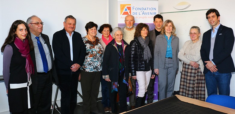 Photo du groupe présent lors de la visite du laboratoire du professeur Denost en Février 2015