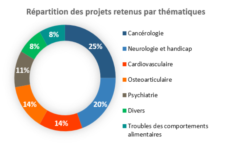 Appel à projets 2017 : répartition par thématique de recherche